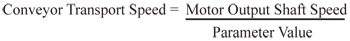 Conveyor Transporting Speed Formula