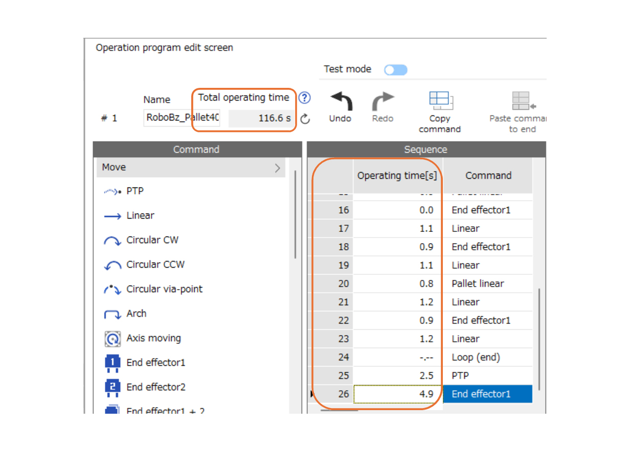 Automatic Operation Time Calculation