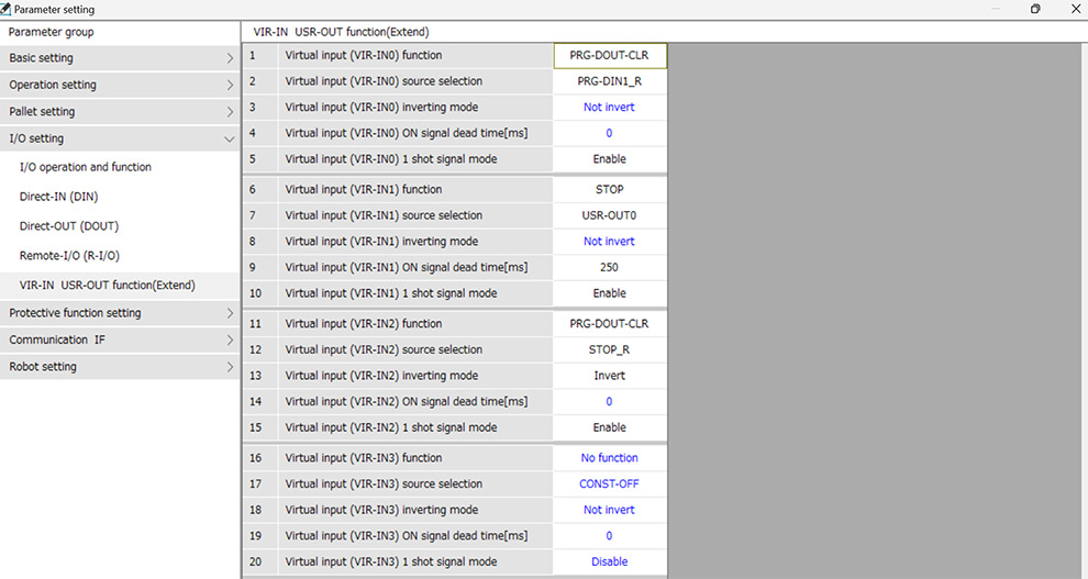 BLDC Conveyor Parameters