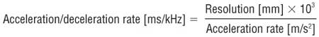 Acceleration/deceleration rate formula