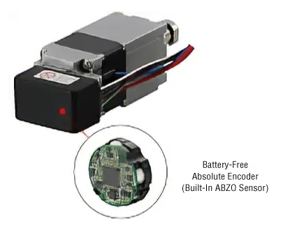 battery free ABZO built-in absolute encoder sensor saves space