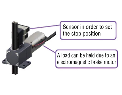 Rack-and-pinion mechanism and motor are integrated, so stop position can be set by mounting the sensor.