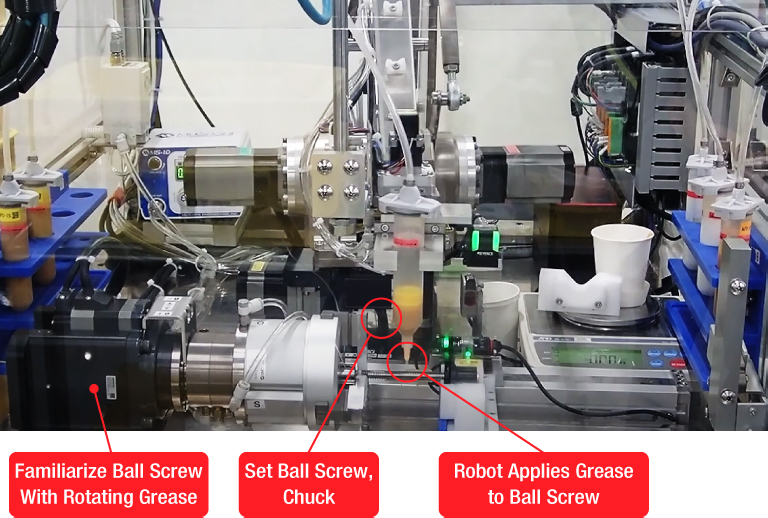 Robot Applies Grease Ball Screw