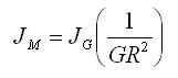 Reflected inertia equation