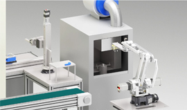 OVR Small Robot Application Example: Parts Transport for Cleaning Station