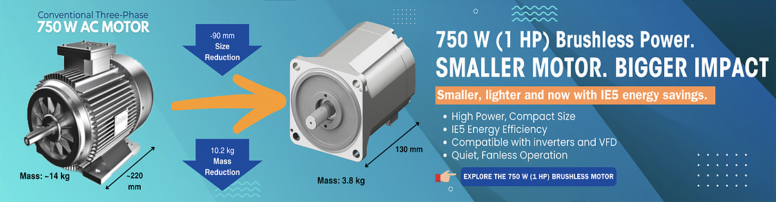 Brushless DC Motor 750 W (1 HP)